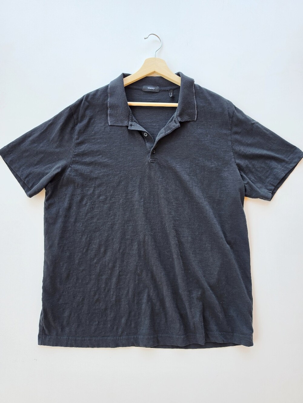 Theory Mens Black Cotton Polo‎ T-shirt